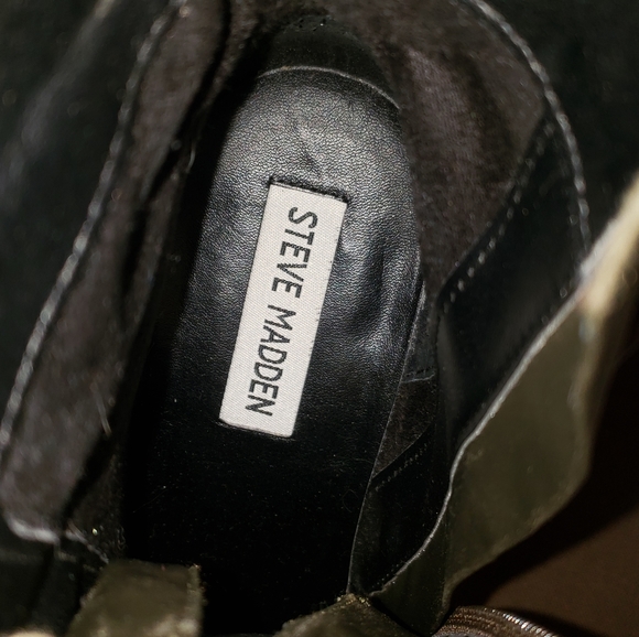 Steve Madden Laurie Floral Combat Boots Army Green Size 8 - Picture 3 of 8